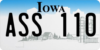 IA license plate ASS110