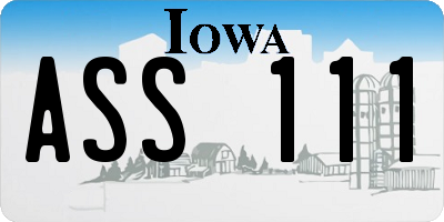 IA license plate ASS111