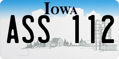 IA license plate ASS112