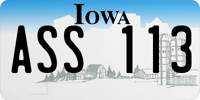 IA license plate ASS113