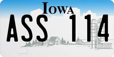 IA license plate ASS114