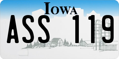 IA license plate ASS119