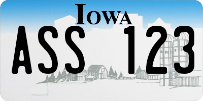 IA license plate ASS123