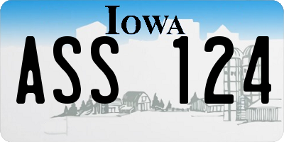 IA license plate ASS124