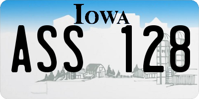 IA license plate ASS128