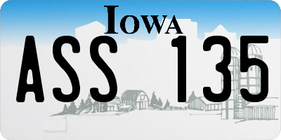 IA license plate ASS135