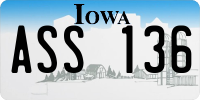IA license plate ASS136