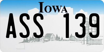 IA license plate ASS139