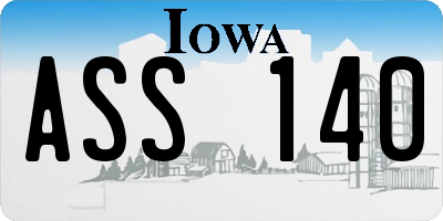 IA license plate ASS140