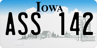 IA license plate ASS142