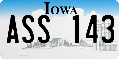IA license plate ASS143