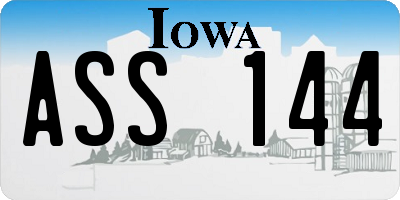 IA license plate ASS144