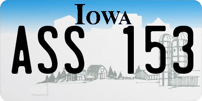 IA license plate ASS153