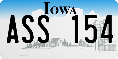 IA license plate ASS154
