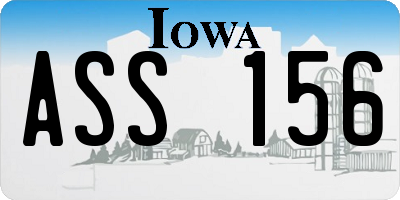 IA license plate ASS156
