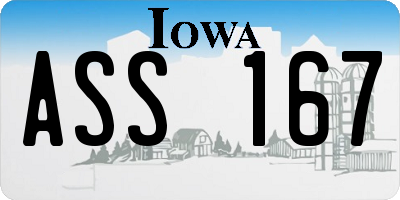IA license plate ASS167