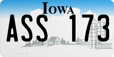 IA license plate ASS173