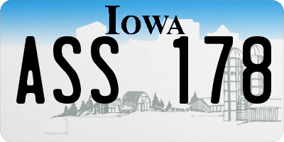 IA license plate ASS178