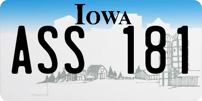 IA license plate ASS181