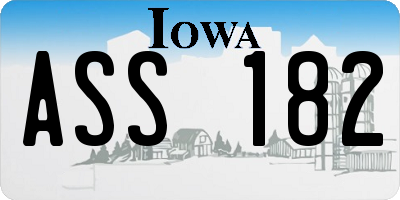 IA license plate ASS182