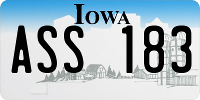 IA license plate ASS183