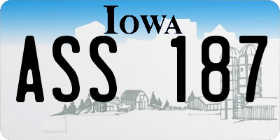 IA license plate ASS187