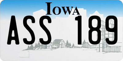 IA license plate ASS189