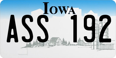 IA license plate ASS192