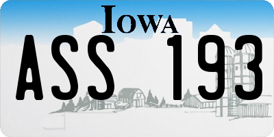 IA license plate ASS193