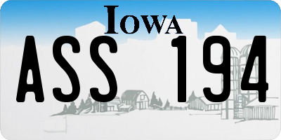 IA license plate ASS194
