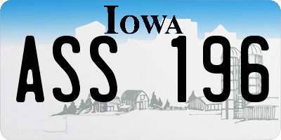 IA license plate ASS196
