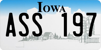 IA license plate ASS197