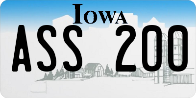 IA license plate ASS200