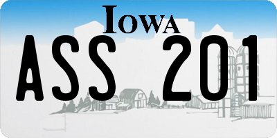 IA license plate ASS201