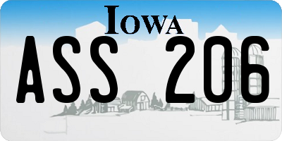 IA license plate ASS206