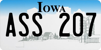 IA license plate ASS207