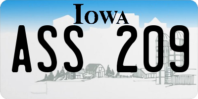 IA license plate ASS209