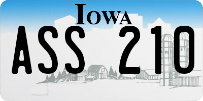 IA license plate ASS210