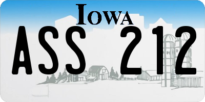 IA license plate ASS212