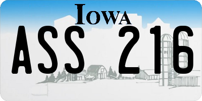 IA license plate ASS216