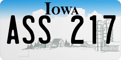 IA license plate ASS217