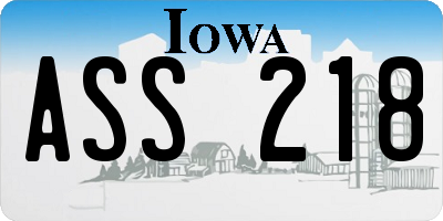 IA license plate ASS218