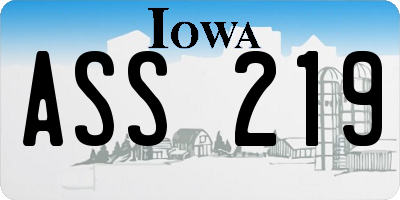 IA license plate ASS219