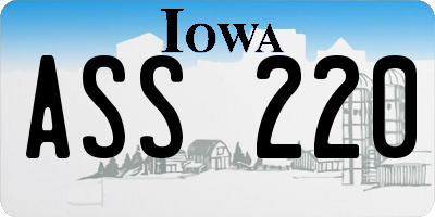 IA license plate ASS220
