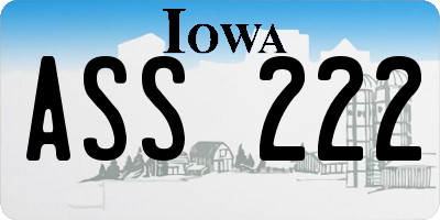 IA license plate ASS222
