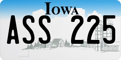 IA license plate ASS225