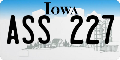 IA license plate ASS227