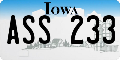 IA license plate ASS233