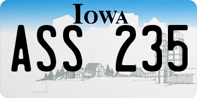 IA license plate ASS235