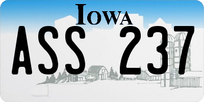 IA license plate ASS237